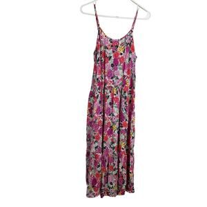 Kensie Pink Floral Print Sleeveless Midi Dress Size Small
